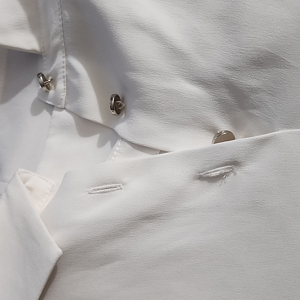 Ann Taylor Lapel Sleeveless Blouse in ivory cream, - Picture 6 of 8